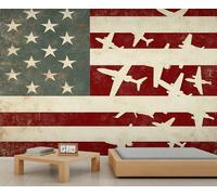 Papier peint drapeau américain à rayures papier peint avion papier peint rétro papier peint pour chambre d'enfant salon peintures d'art poster mural 200 x 140 cm