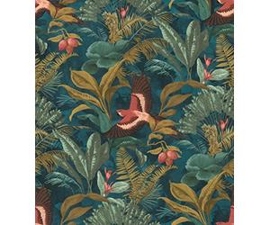 Papier peint Eden bleu 53 cm x 10,05 m