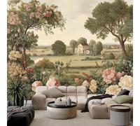 Papier Peint Effet 3D Fleurs Des Champs De Cottage Rétro Photo Peintures, Style Campagnard Murales Salon Tv Canapé Thème Hôtel De Luxe Couloir Fond Mur Peinture Décor À La Maison 200 x 140 cm