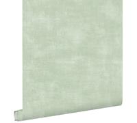 Papier peint effet béton vert clair - 0,53 x 10,05 m - ESTAHOME - Chambre - Floral et végétal