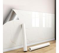 Papier peint effet marbre 0.3mm imperméable, panneau mural décoratif renforcé, crédence adhésive cuisine PVC, carrelage autocollant sallebain, plan travail&meubles(F,60 cm x 300 cm 1 Rolls)
