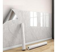 Papier peint effet marbre 0.3mm imperméable, panneau mural décoratif renforcé, crédence adhésive cuisine PVC, carrelage autocollant sallebain, plan travail&meubles(H,80 cm x 300cm 1 Rolls)