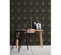 Papier Peint Effet Métallique Dans Le Style Art Déco - Or, Noir