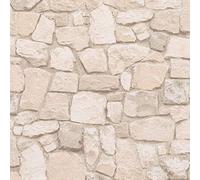 Papier Peint Effet Pierre Beige Clair 69242-9 | Trompe l'Oeil Pour Cuisine, Couloir & Salon | Pas Cher