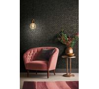 Papier Peint Élégant Avec Détails Abstraits - Noir, Marron, Or