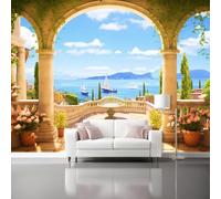 Papier Peint Élégant Luxueux Jardin marin, 350 x 256 cm 3D Impression Haute Définition Papier Peint, Coloré Décoration Murale Poster Anti-rides Murale Salon Chambre á Coucherr Bureau Salle