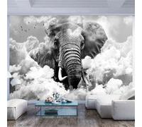 Papier peint - Elephant in the Clouds (Black and White) - 250x175 Artgeist (53437)