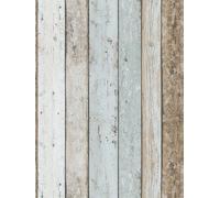 Papier Peint En Bois Dans Le Style Shabby Chic & Boho - Bleu, Marron