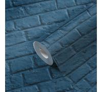 Papier Peint En Briques Lisses - Bleu