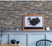 A.S. Création Bricks & Stones 388131 Papier peint 3D Effet pierre Gris Beige - 10,05m x 0,53m - Fabriqué en Allemagne