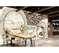 Papier Peint En Grains De Café Décor Industriel Mural Café Café Après-Midi Thé Restaurant Cuisine Fond Papier Peint-450Cmx300Cm