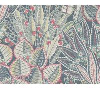 Papier peint en laine, Cartoon, coloré, fleurs rétro en sedum, rouleau : 10,05 m x 0,53 m (5,33 m²), TA-305396532