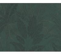 Papier peint en laine, Feuilles vertes tropicales, rouleau : 10,05 m x 0,53 m (5,33 m²), TA-305396543