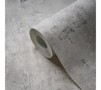 Papier Peint En Look Usé Avec Texture - Blanc, Gris, Argent
