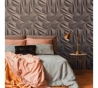 Papier Peint En Non-Tissé Avec Effet Métallique 3D - Gris, Bronze