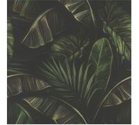 Rasch home style 286588 Papier peint sombre avec de grandes feuilles de palmier vertes - Papier peint jungle - 10,05 m x 0,53 m