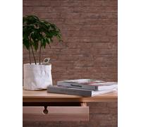 Papier Peint En Pierre Au Design Industriel - Marron, Rouge