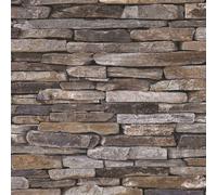 Papier Peint Aspect Pierre 3D Maison de Campagne Nature 10,05 M X 0,53 Salon