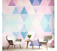 Papier Peint En Soie Pour Décoration Murale - Design Raffiné Et Résistant, Triangle Géométrique, Violet Convient Pour Les Salons, Chambres Salles De Bains (Motif Mandala, 250X175 Cm)