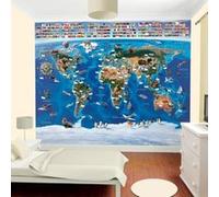 Papier peint enfant carte du monde Walltastic G