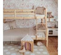 Papier peint enfant lapins et fleurs roses pink TU