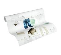 Papier Peint Enfant Little Stars Papier peint intissé 10.05 m x 0.53 m Vert Crème Blanc Fabriqué en Allemagne par Livingwalls 358442 35844-2