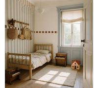 Papier Peint Enfants Jamais Deux Sans Trois 50 X 280 Cm Beige, Bleue TU