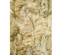 Papier peint exclusif Profhome 822206 papier peint vinyle gaufré avec des plumes brillant or ivoire-clair vert fougère 5,33 m2
