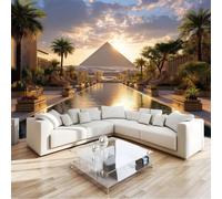 Papier Peint Fantaisie Architecture, Papier Peint Panoramique Rêve Désert 350 X 256 Cm 3D Fresque Intissé Multicolore Poster Geant Mural Pour Salon Chambre D'Enfants Restaurant Décoration Murale