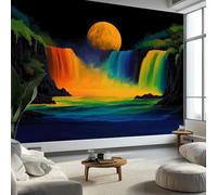 Papier Peint Fantaisie Chiffons Colorés Lune250 x 175 cm Décoration Papier Peint Moderne Noir Murale facile à nettoyer, idéale pour chambre et salon, avec un design unique et moderne