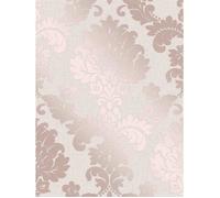 Papier peint - FD - Quartz peint damassé rose d'or - 10 m x 52 cm - Lavable - Motifs répétitifs