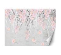 Papier Peint - Feeby - Motif Feuilles tombantes - 450x315 cm - Entoilage 130g/m2 - Rose