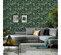 Papier Peint Feuillage Tropical Exotique Paradisio Erismann Marine 6303-08