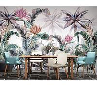 Papier Peint Feuilles De Plantes Tropicales Rétro Idyllique Fresque Intissé 3D Papier Peint Panoramique Nature Peinture Murale Chambre Salon