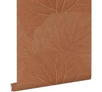 papier peint feuilles terracotta 53 cm x 10.05 m - ESTAhome
