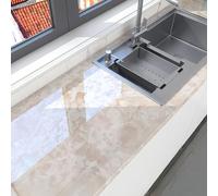 Papier peint Film protecteur pour plan de travail de cuisine imitation marbre et aluminium résistant à l'huile à l'eau et à l'humidité aux hautes températures autocollant opaque texture roche rouge