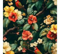 Papier peint Fleur épais mat à décoller et à colle 44x200 cm Forêt Tropicale Humide Meubles Autocollants Amovible Comptoir Contact Papier Stickers Muraux pour Bains Salon Chambre