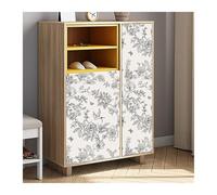 Papier Peint Fleur Papillons Oiseaux Beige Blanc Vintage Papier Peint Feuillage Tropicale Papier Adhésif pour Meuble Chambre Armoire Papier Autocollant Cuisine Papier Vinyle Adhesif(17x236 in 44x600 c