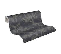 Papier Peint Fleuri Metropolitan Stories 2 A.S. Création Mio - Tokio Papier peint intissé 10.05 m x 0.53 m Gris Métallisé Noir Fabriqué en Allemagne 378672 37867-2