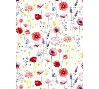 Papier Peint Fleurs Aquarelle - Coloré, Blanc