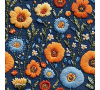 Papier peint Fleurs Broderies épais mat 44x600 cm à décoller et à coller Coloré Plantes papier de contact autocollant en plastique avec dos adhésif couverture de plan de travail table