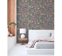 A.S. Création papier peint à fleurs en multicolore, noir, rose, bleu, vert - papier peint intissé de haute qualité floral 396064 - papier peint design peint sur 10,05m x 0,53m - Made in Germany