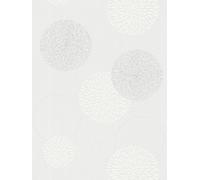 Papier Peint Fleurs Dans Un Design Abstrait - Crème, Blanc