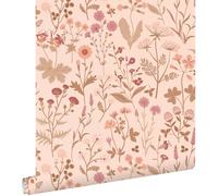 papier peint fleurs des champs rose 50 x 900 cm - ESTAhome