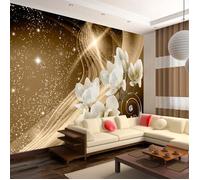 Papier peint Fleurs Golden Milky Way 300x210 cm - Papier peint panoramique - Intissé