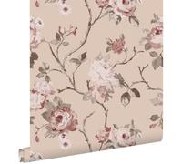papier peint fleurs vintage rose 53 cm x 10.05 m - ESTAhome