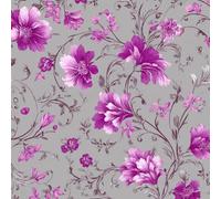 Papier peint Fleurs Violettes épais mat à décoller et à colle 44x500 cm Rétro Meubles Autocollants Amovible Comptoir Contact Papier Stickers Muraux pour Bains Salon Chambre