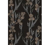 Papier Peint Floral Avec Fleurs Dans Un Style Dessin - Noir, Gris, Marron