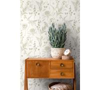 Livingwalls WTD 394293 Papier peint intissé Motif fleurs Blanc/vert 10,05 x 0,53 m pour 5,33 m²