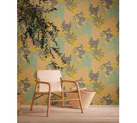Livingwalls Travel Styles Papier peint intissé Motif fleurs sauvages Jaune et noir Papier peint mural élégant pour différentes pièces 10,05 x 0,53 m